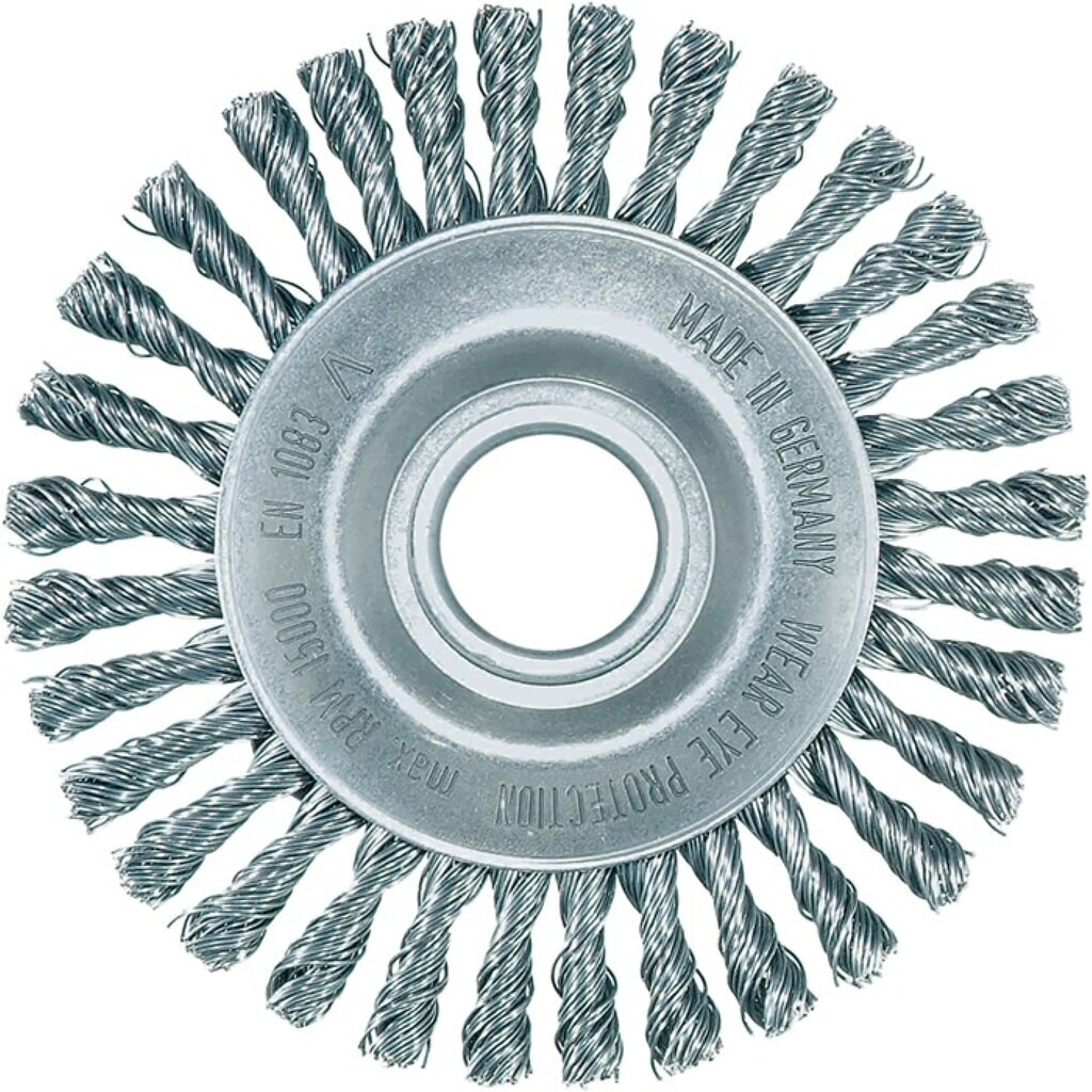 LESSMANN Rundbürste, Durchmesser 115 mm Bohrung Drahtstärke 0,5 mm, Stahl 6 mm Produktabbildung: LESSMANN Rundbürste, Durchmesser 115 mm Bohrung Drahtstärke 0,5 mm, Stahl 6 mm