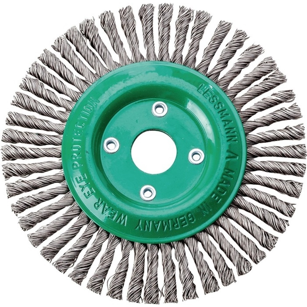 Produktabbildung: LESSMANN Rundbürste, Durchmesser 125 mm Bohrung Drahtstärke 0,5 mm, Edelstahl 6 mm