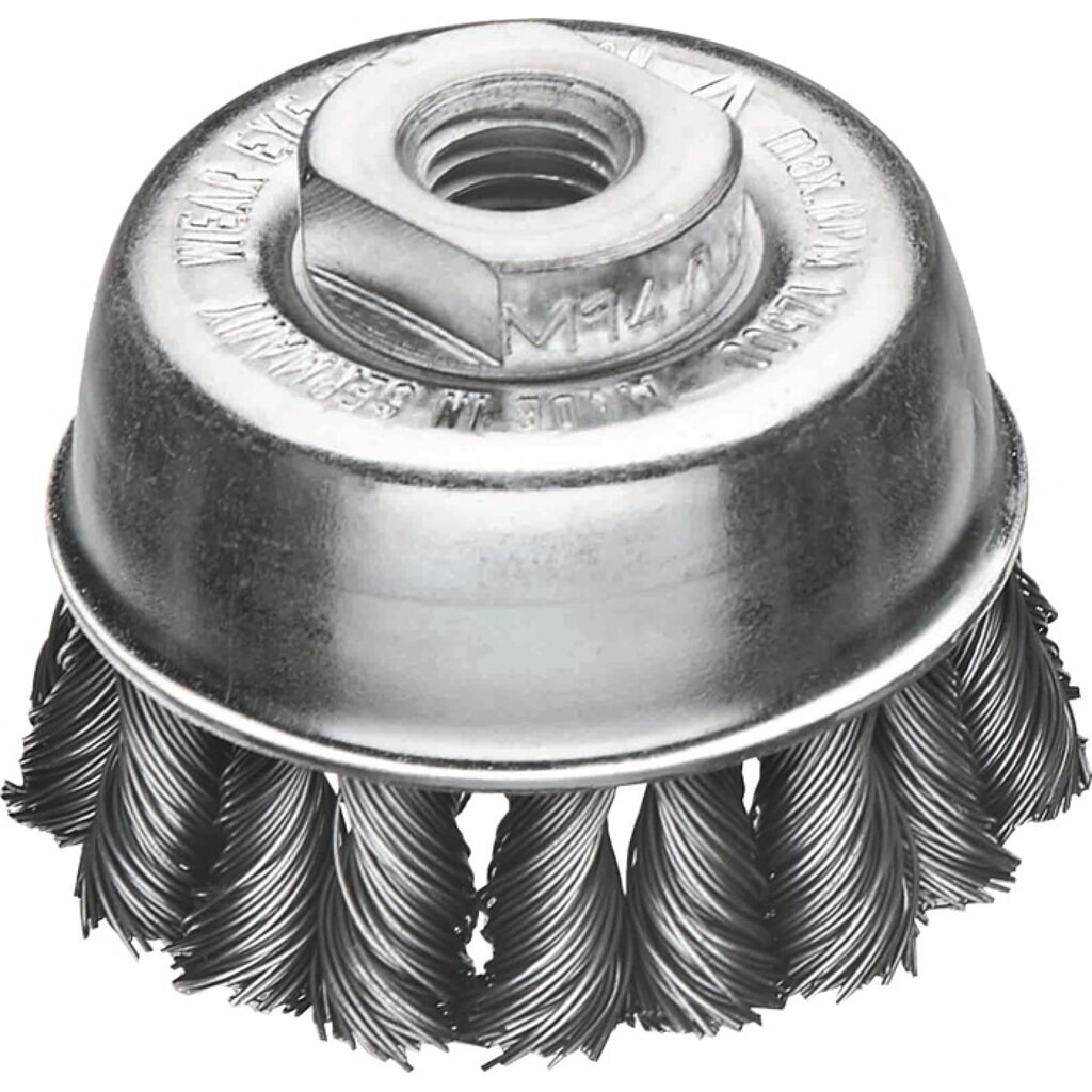 Produktabbildung: LESSMANN Topfbürste, Stahl, Ø 65 mm M14 Drahtstärke 0,5 mm, 12500 min-¹