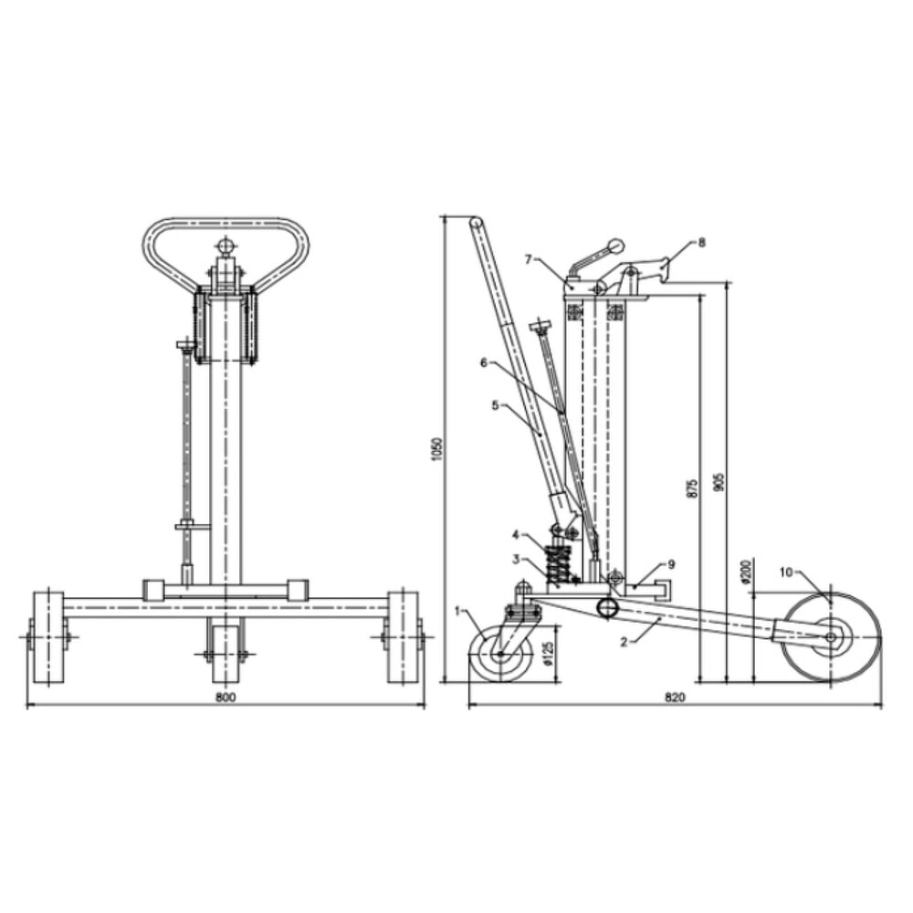 N° de l'image du produit 3 : Lève-fûts avec levée de timon, hauteur de levée 200 mm, capacité de charge 250 kg, RAL 3020 rouge signalisation