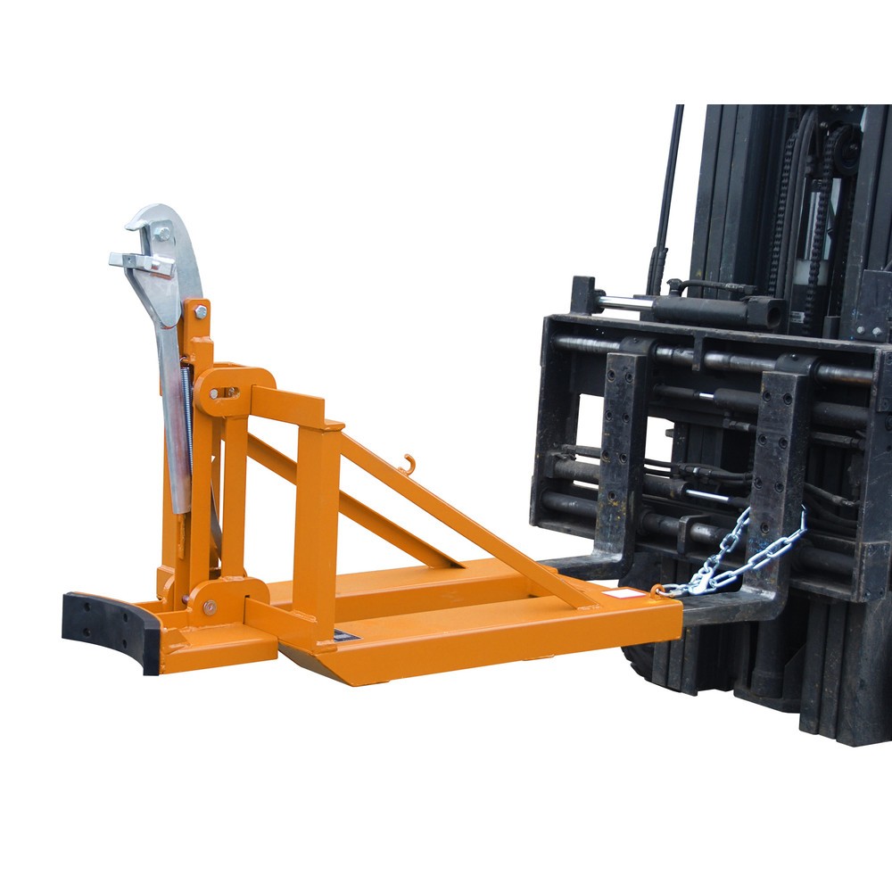 N° de l'image du produit 2 : Bauer® pince à fûts RS pour divers fûts, peinte, accessoire pour chariot élévateur, jaune-orange