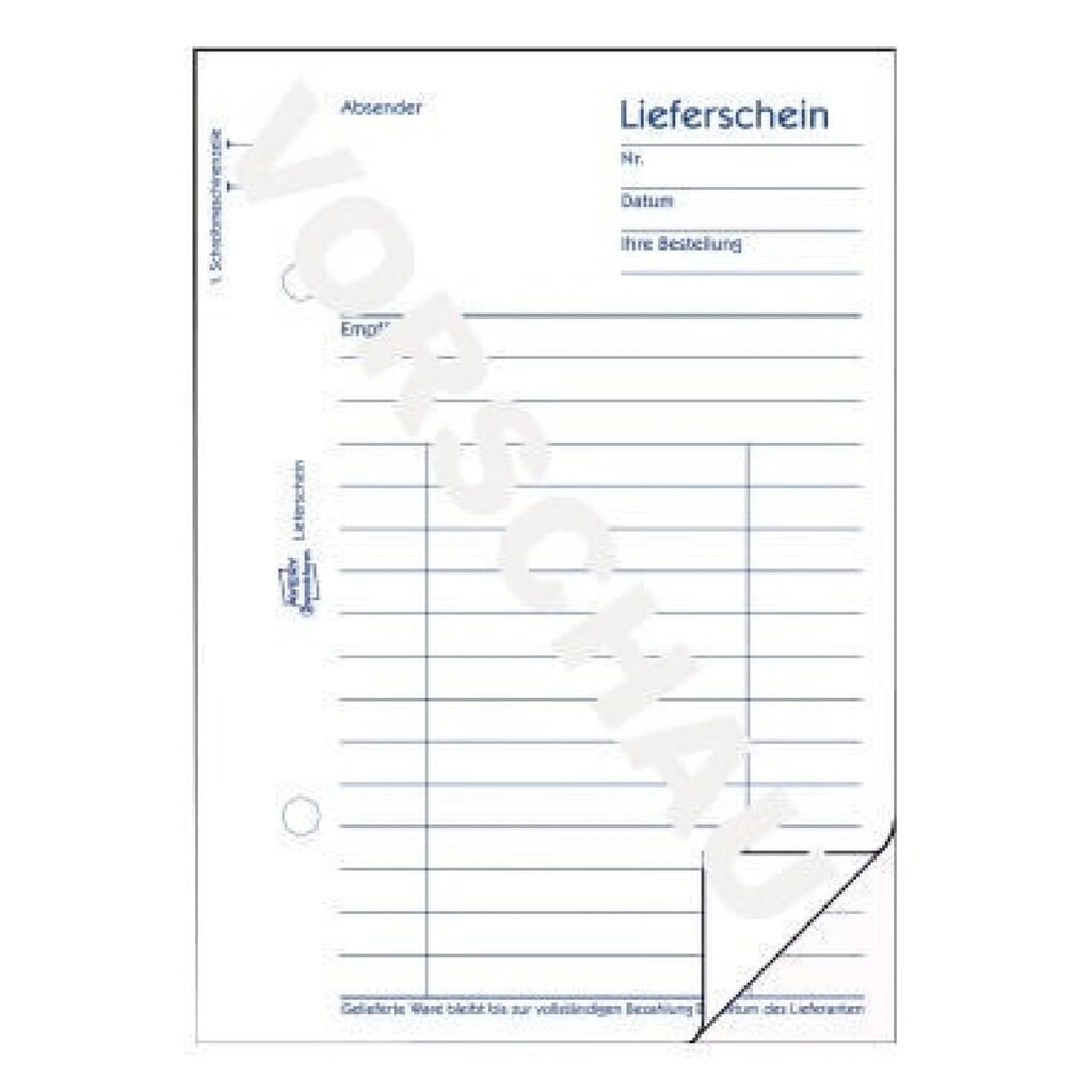 Produktabbildung: Avery Zweckform Lieferschein 724 DIN A6 2x50Blatt