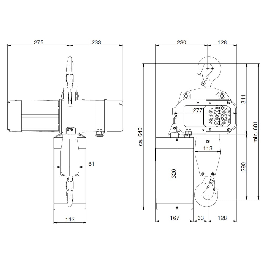 Produktabbildung Nr. 6: LIFTKET Elektrokettenzug S-Line mit Hakenaufhängung, TK 2.000 kg, 3/0,75 m/min