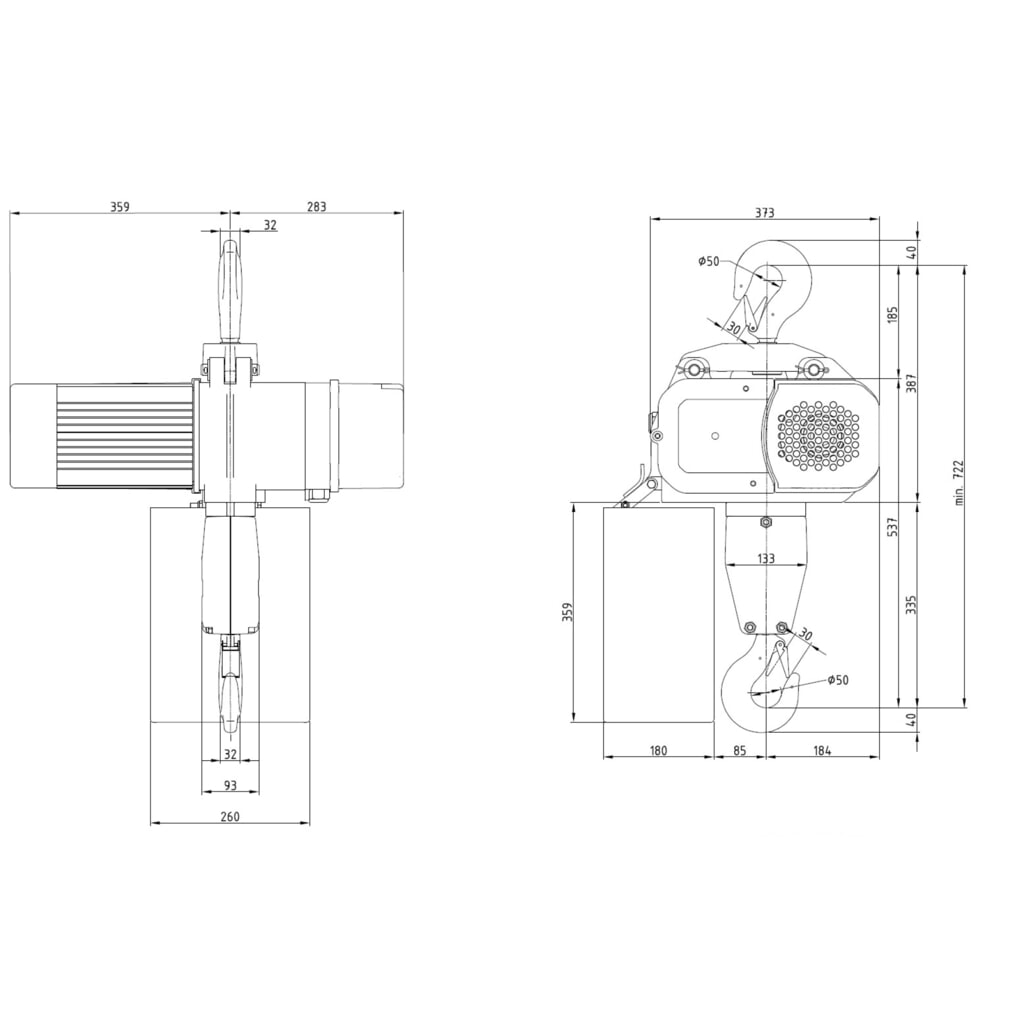 LIFTKET Elektrokettenzug S-Line mit Hakenaufhängung, TK 3.200 kg, 4/1 m/min Produktabbildung Nr. 6: LIFTKET Elektrokettenzug S-Line mit Hakenaufhängung, TK 3.200 kg, 4/1 m/min