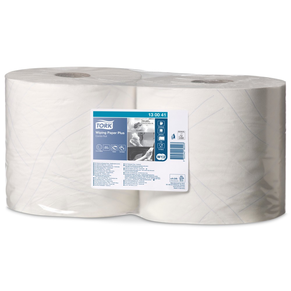 Illustration du produit: Lingettes TORK® Extra Stark, écolabel UE, Hxl 340 x 235 mm, 2 rouleaux, blanc