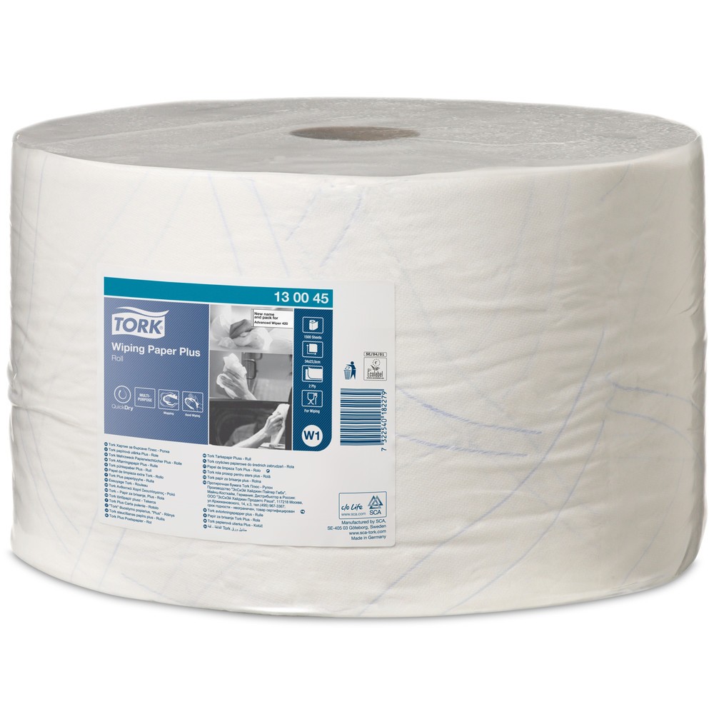 Illustration du produit: Lingettes TORK® Extra Stark, écolabel UE, Hxl 340 x 235 mm, 1 rouleau, blanc
