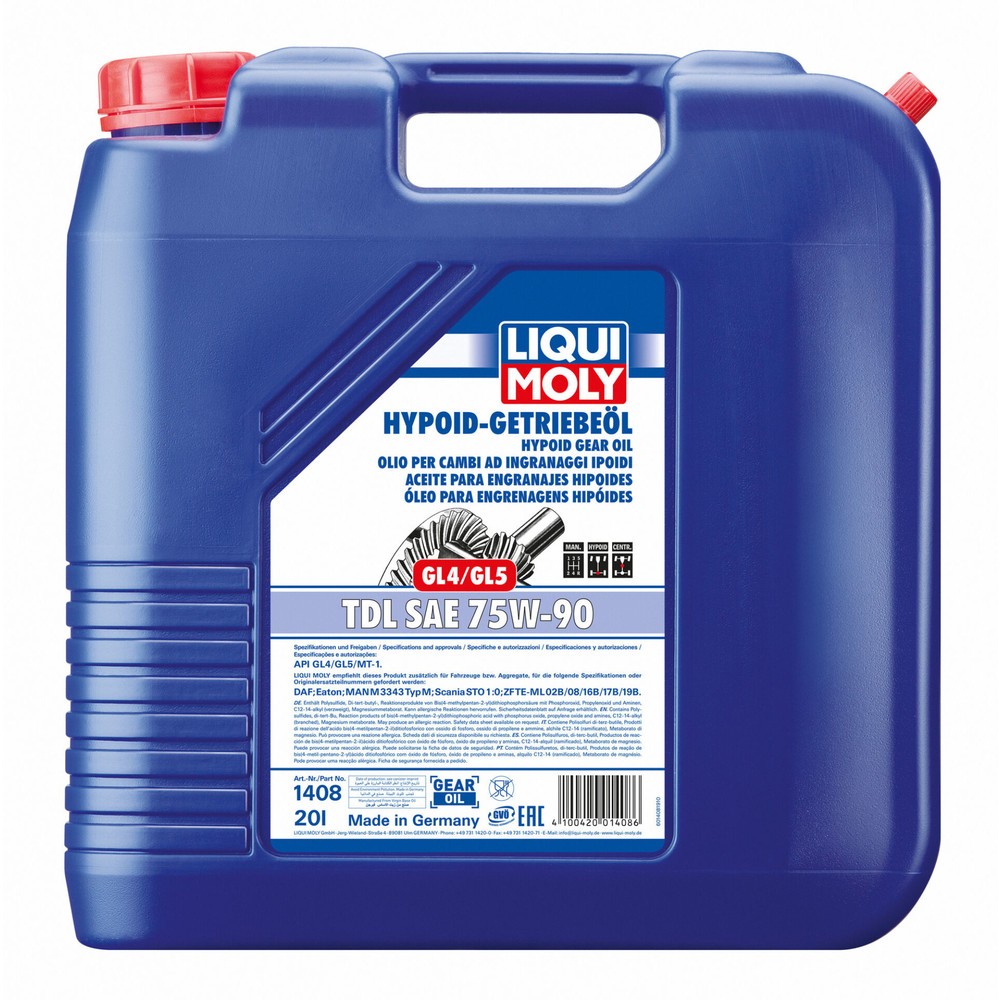 Produktabbildung: LIQUI MOLY Hypoid-Getriebeöl (GL4/5) TDL SAE 75W-90 20 l