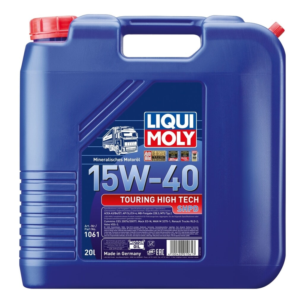 LIQUI MOLY Touring High Tech SHPD-Motoröl 15W-40 20 l Produktabbildung: LIQUI MOLY Touring High Tech SHPD-Motoröl 15W-40 20 l
