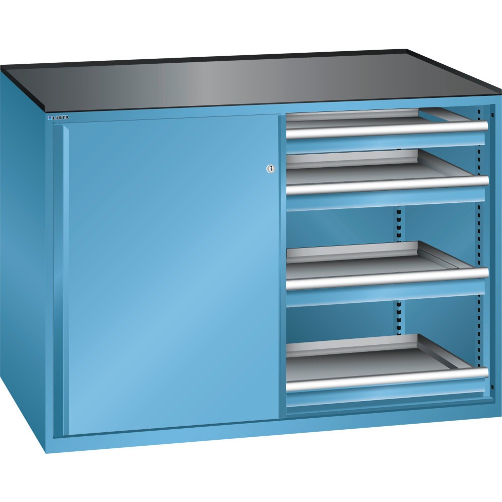 Produktabbildung: LISTA Beistellschrank 2x36x27E, (BxTxH) 1430x600x1020mm, 8 Schubladen, TK 200kg, lichtblau