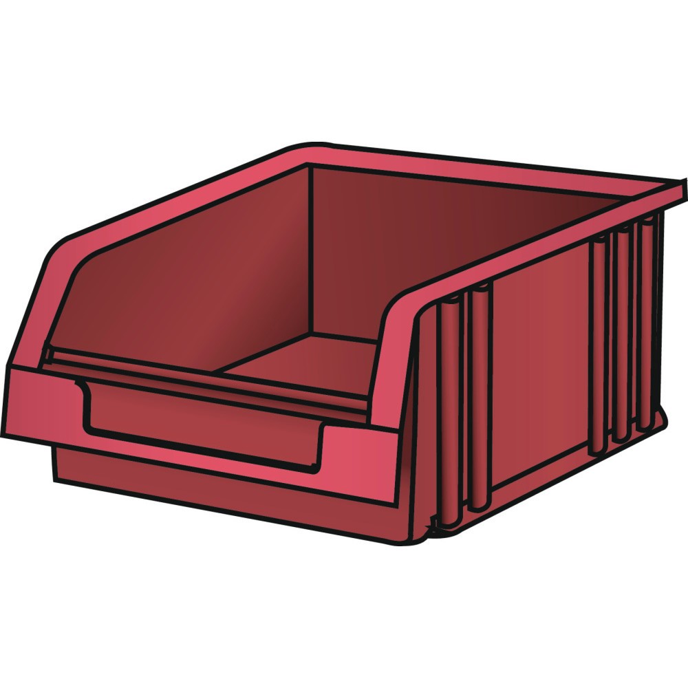 Immagine del prodotto: Contenitore a bocca di lupo LISTA, HxBxT 50 x 101 x 90 mm, misura 2, rosso