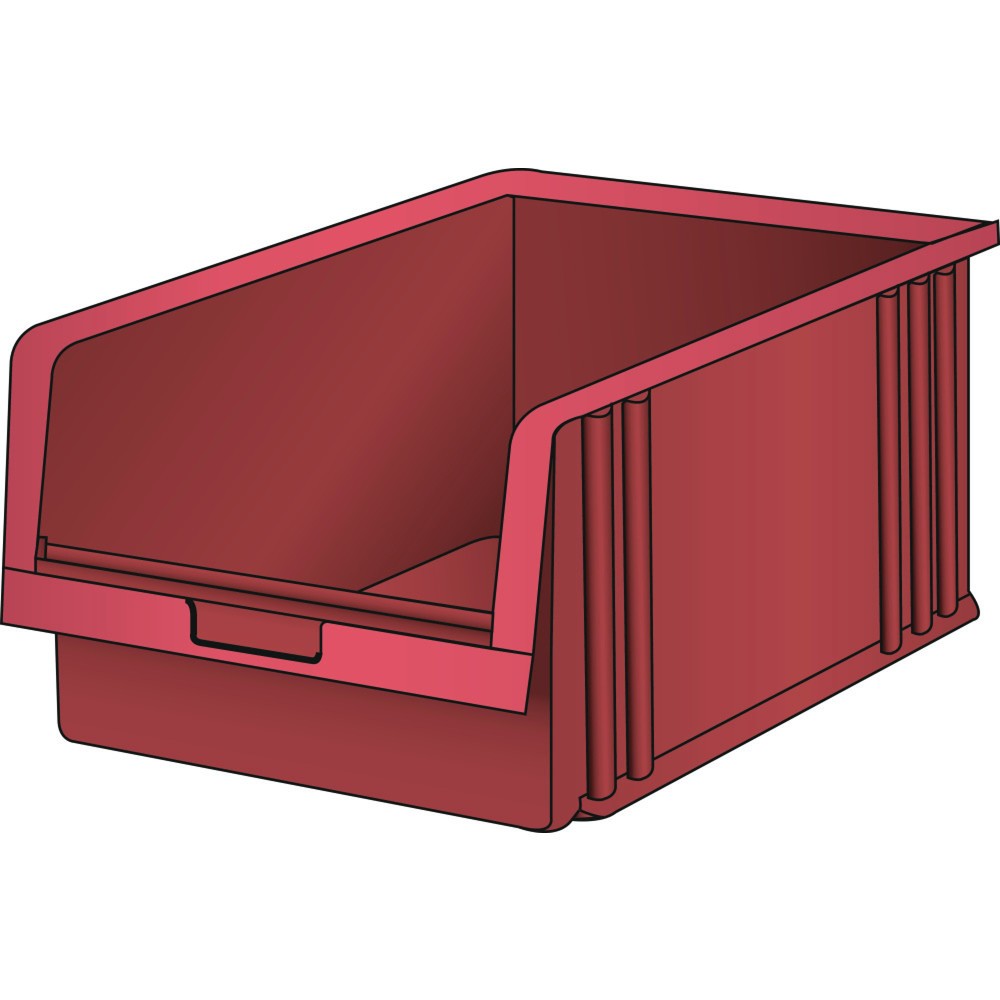 Immagine del prodotto: Contenitore a bocca di lupo LISTA, HxBxT 199 x 311 x 492 mm, misura 6, rosso