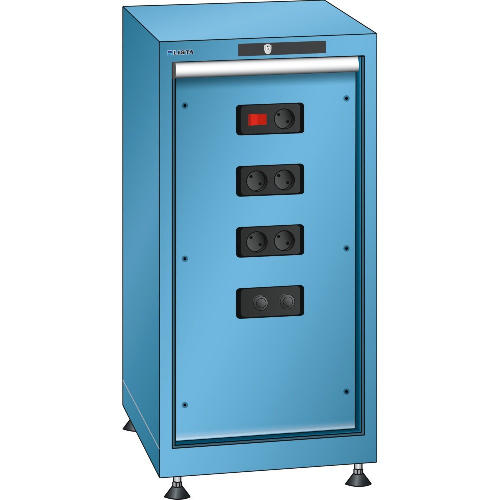 Produktabbildung: LISTA Energiemodulschrank 18x36E, (BxTxH) 411x725x850mm, Typ D/Schuko, lichtblau