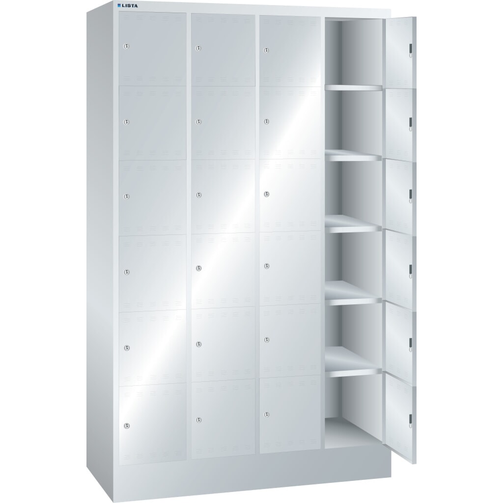 LISTA Fächerschrank, (BxTxH) 1200x500x1995mm, 4x6 Fächer, Verschlussvorrichtung Produktabbildung: LISTA Fächerschrank, (BxTxH) 1200x500x1995mm, 4x6 Fächer, Verschlussvorrichtung
