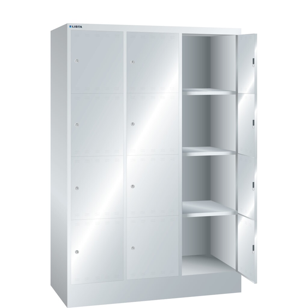 LISTA Fächerschrank, (BxTxH) 1205x500x1795 mm, 3x4 Fächer, Verschlussvorrichtung