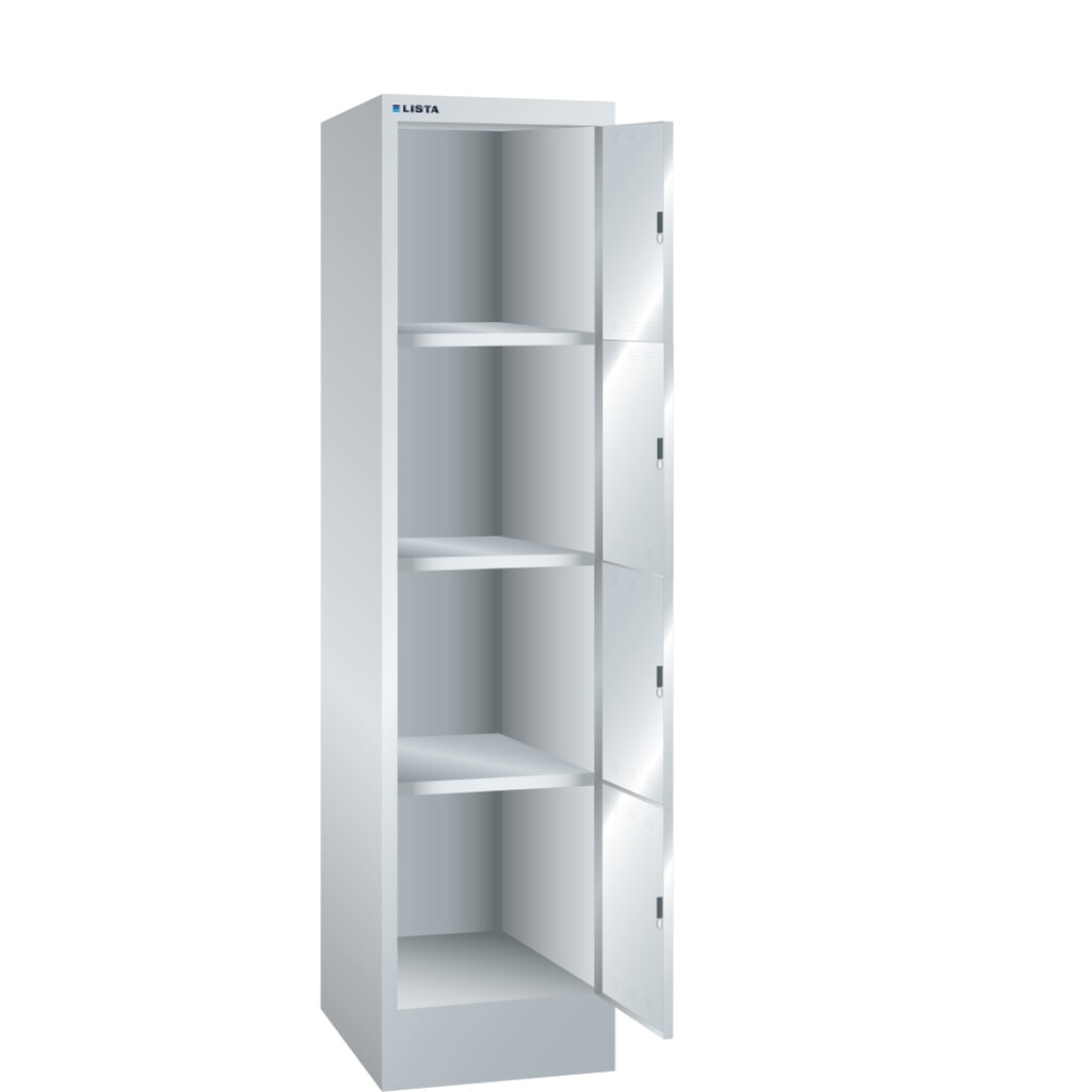 LISTA Fächerschrank, (BxTxH) 415x500x1795mm, 1x4 Fächer, Verschlussvorrichtung Produktabbildung: LISTA Fächerschrank, (BxTxH) 415x500x1795mm, 1x4 Fächer, Verschlussvorrichtung