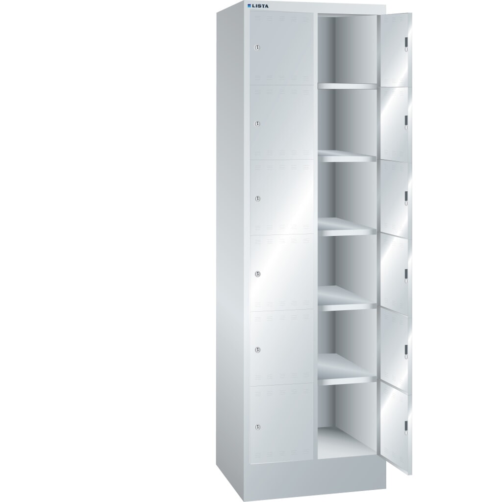 Produktabbildung: LISTA Fächerschrank, (BxTxH) 610x500x1995mm, 2x6 Fächer, Zylinderschloss