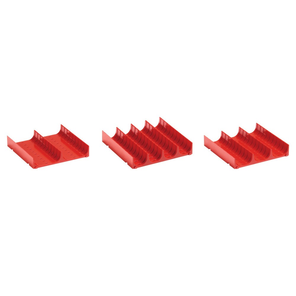 Produktabbildung: LISTA Muldenteile 9x9E, (BxTxH) 150x150x26mm, 6 Stück, 4 Mulden
