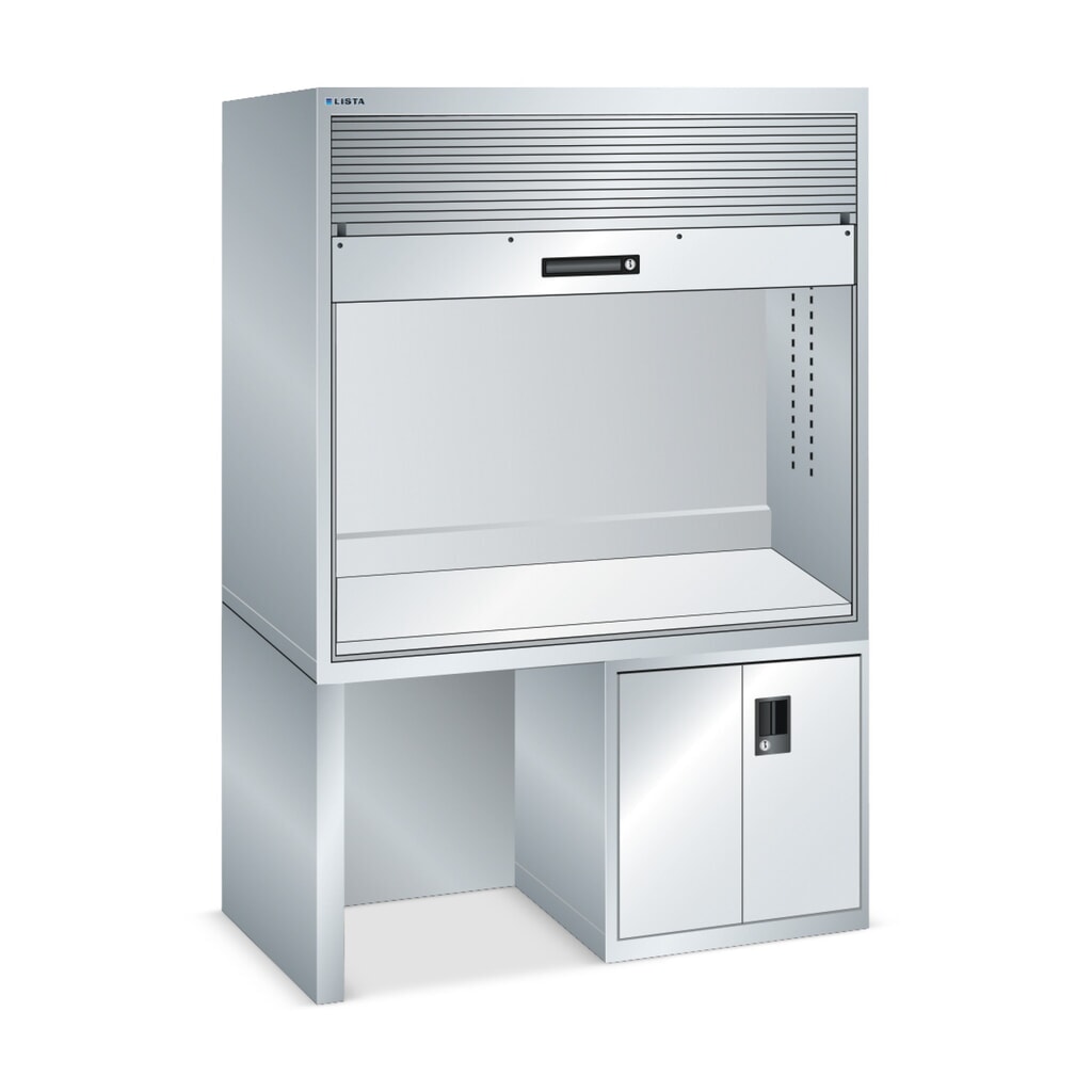 Produktabbildung: LISTA Qualitätsstation 2x36x36E, (BxTxH) 1434x725x1900mm, ohne Steckerleiste, lichtgrau