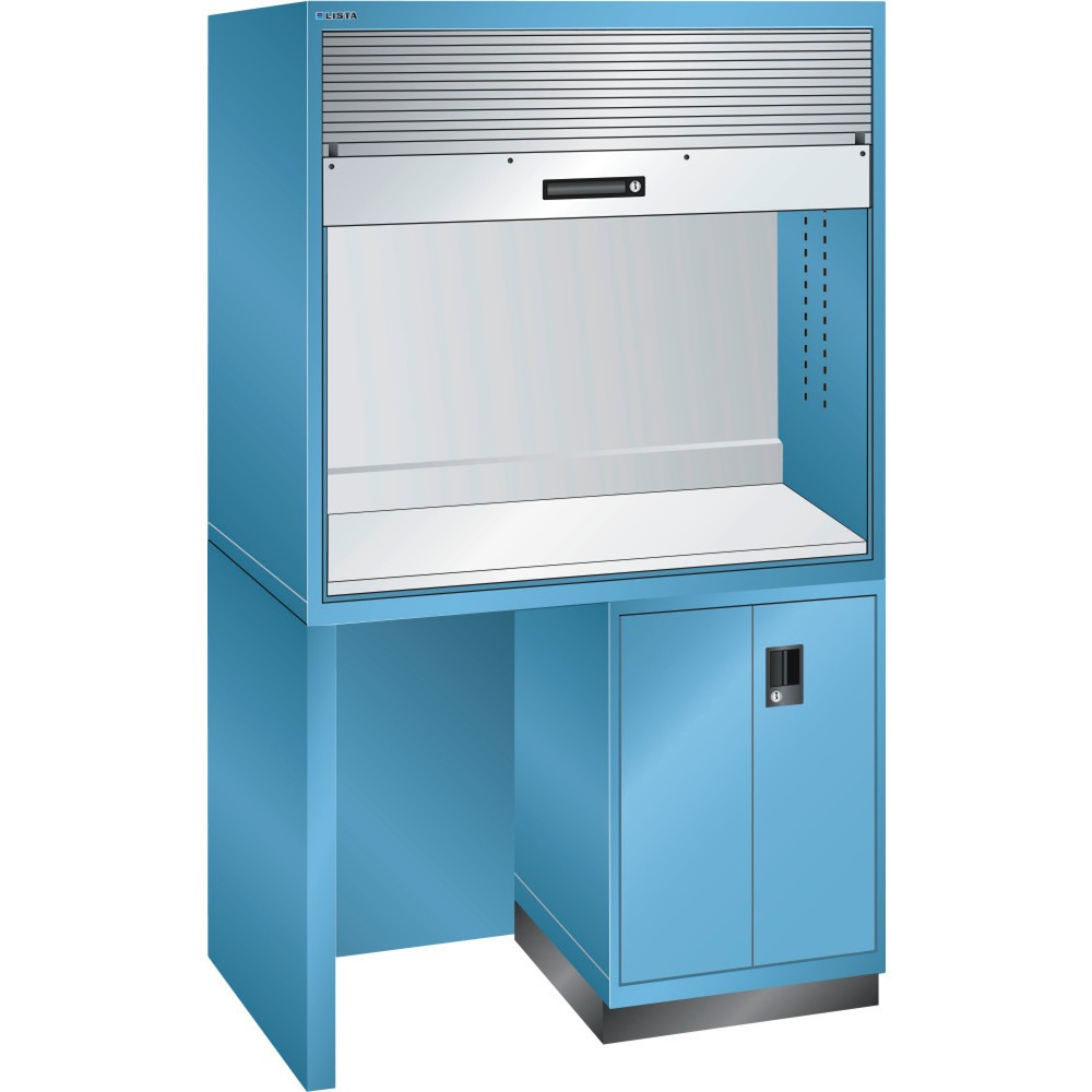 Produktabbildung: LISTA Qualitätsstation 2x36x36E, (BxTxH) 1434x725x2100mm, ohne Steckerleiste, lichtblau