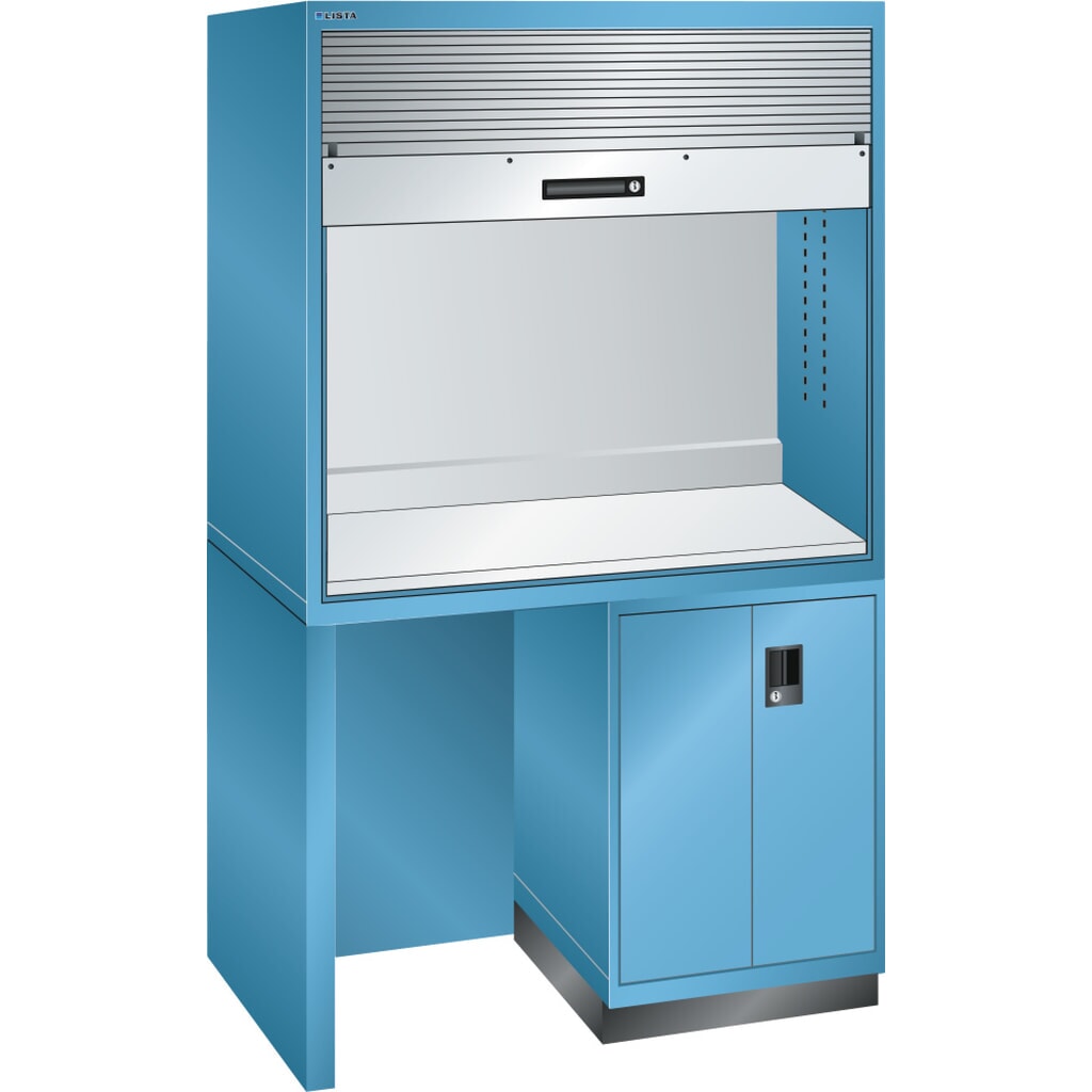 Produktabbildung: LISTA Qualitätsstation 2x36x36E, (BxTxH) 1434x725x2100mm, ohne Steckerleiste, lichtblau