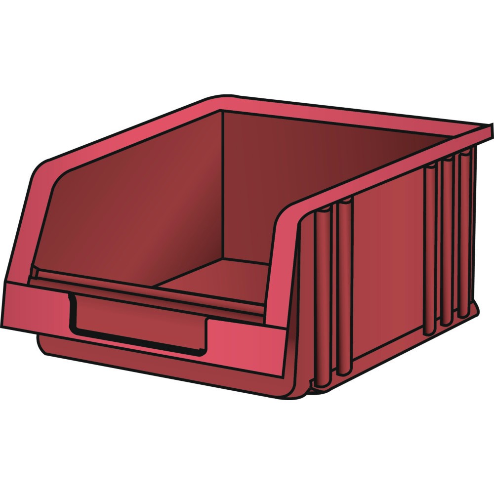 Illustration du produit: Bac à bec LISTA , haut. x larg. x prof. 75 x 103 x 164 mm, taille 3, rouge