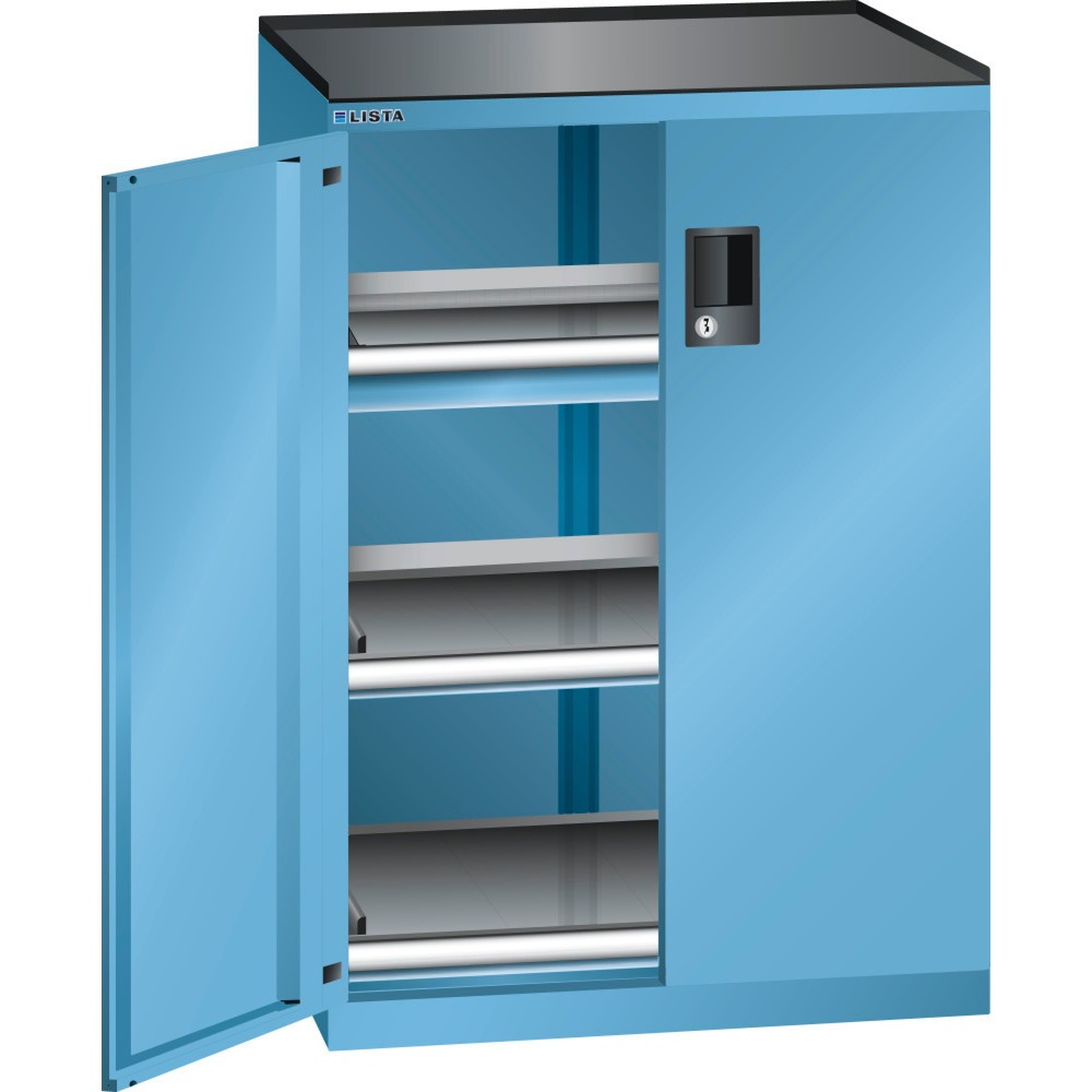 Produktabbildung: LISTA Schubladenschrank 36x27E, (BxTxH) 717x600x1020mm, 1 Schublade, 1 x 75, lichtblau, KEY Lock