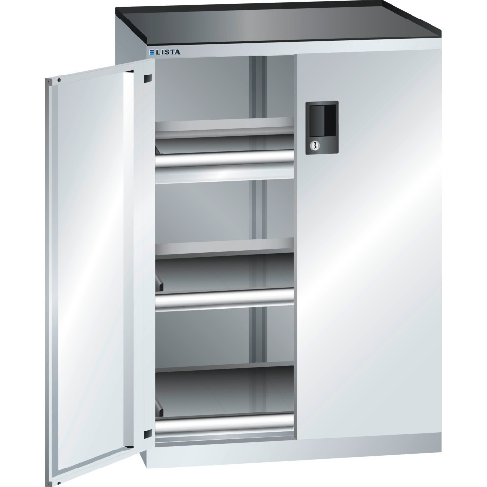 Produktabbildung: LISTA Schubladenschrank 36x27E, (BxTxH) 717x600x1020mm, 1 Schublade TK 200kg, 1 x 75, lichtgrau, KEY Lock