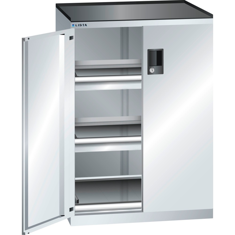 Produktabbildung: LISTA Schubladenschrank 36x27E, (BxTxH) 717x600x1020mm, 2 Schubladen TK 200kg, 2 x 75, lichtgrau, RFID Lock