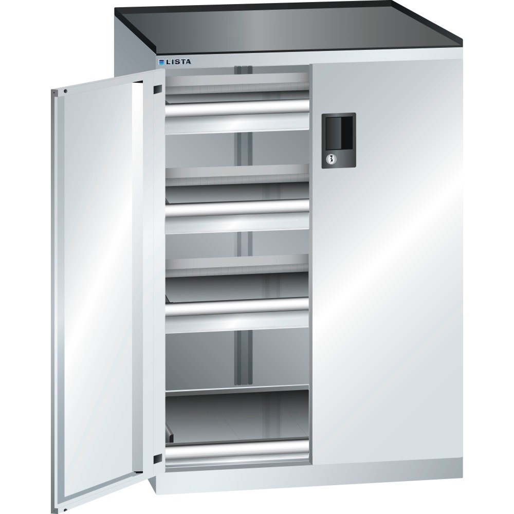 Produktabbildung: LISTA Schubladenschrank 36x27E, (BxTxH) 717x600x1020mm, 3 Schubladen, 3 x 75, lichtgrau, KEY Lock