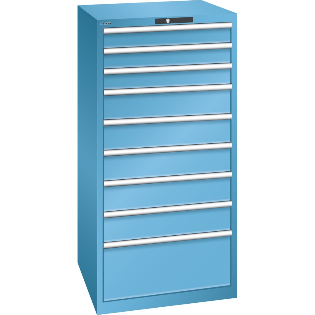 LISTA Schubladenschrank 36 x 36 E, (B x T x H) 717 x 725 x 1450 mm in Lichtblau