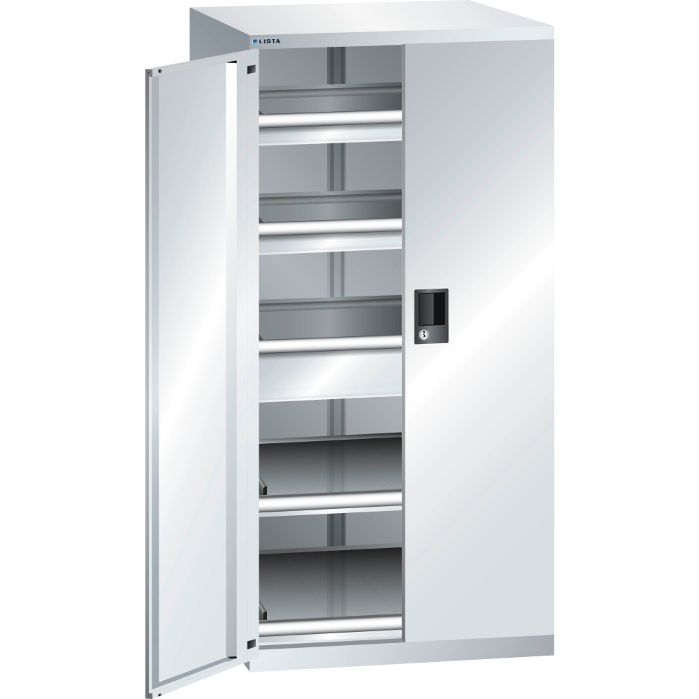 Produktabbildung: LISTA Schubladenschrank 36x36E, (BxTxH) 717x753x1450mm, 3 Schubladen TK 200kg, 2 x 75 / 1 x 150, lichtgrau, KEY Lock