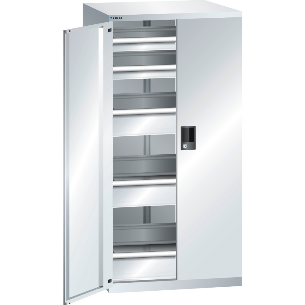 Produktabbildung: LISTA Schubladenschrank 36x36E, (BxTxH) 717x753x1450mm, 5 Schubladen, 2 x 75 / 3 x 150, lichtgrau, KEY Lock