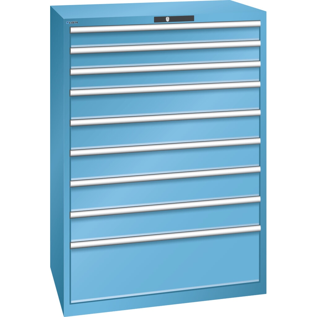 LISTA Schubladenschrank 54 x 36 E, (B x T x H) 1023 x 725 x 1450 mm in Lichtblau