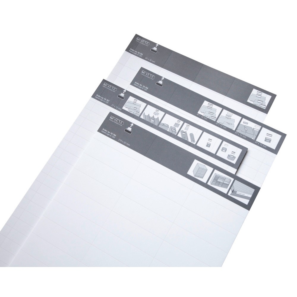 Produktabbildung: LISTA-Script Etiketten für Beschriftungsleisten