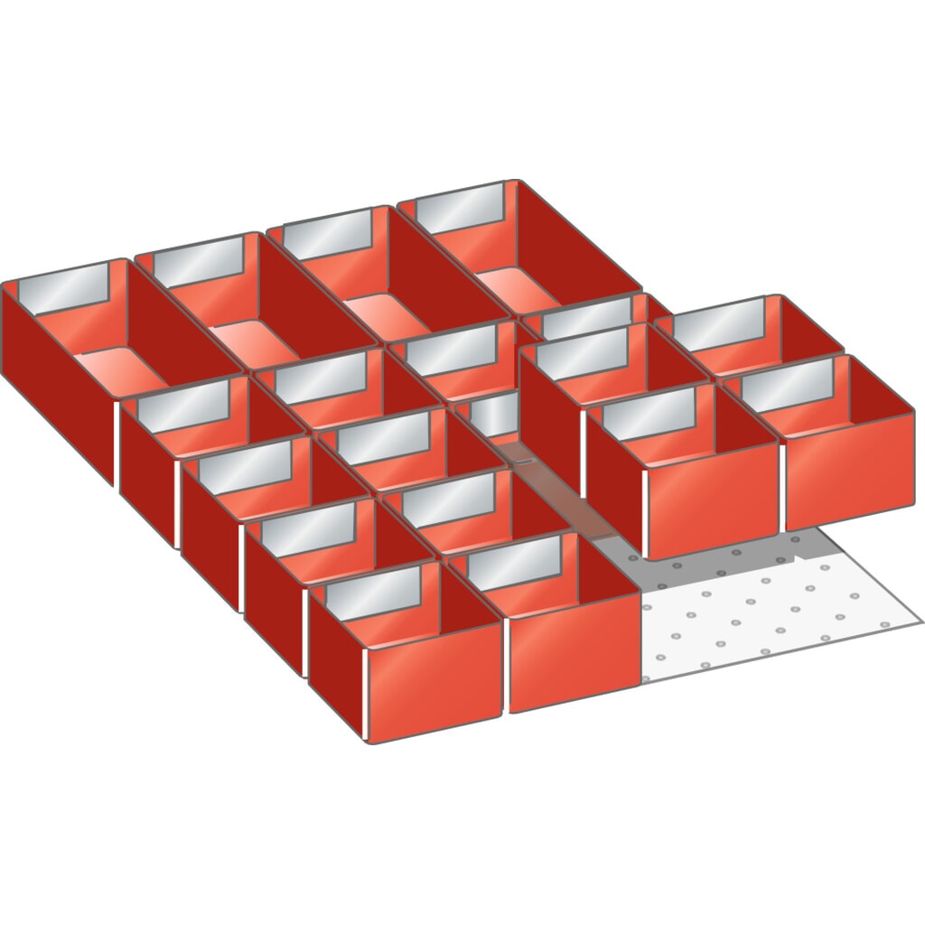 LISTA Set Einsatzkästen 18x27E, (BxTxFH) 306x459x50mm, 20-teilig Produktabbildung: LISTA Set Einsatzkästen 18x27E, (BxTxFH) 306x459x50mm, 20-teilig
