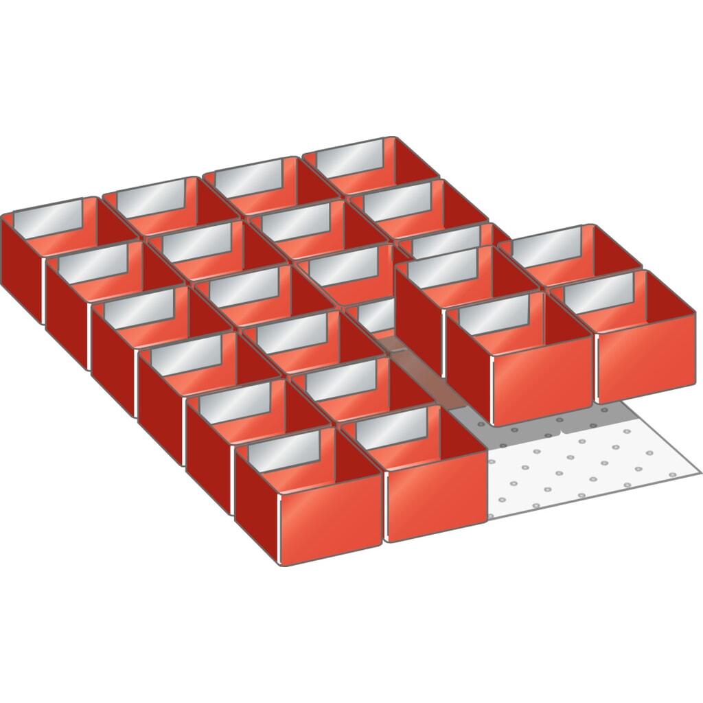 Produktabbildung: LISTA Set Einsatzkästen 18x27E, (BxTxFH) 306x459x50mm, 24-teilig