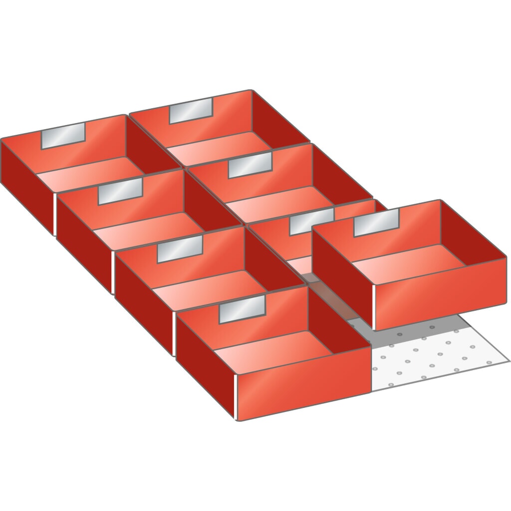LISTA Set Einsatzkästen 18x36E, (BxT) 306x612mm, 8-teilig, für Fronthöhe 50mm Produktabbildung: LISTA Set Einsatzkästen 18x36E, (BxT) 306x612mm, 8-teilig, für Fronthöhe 50mm