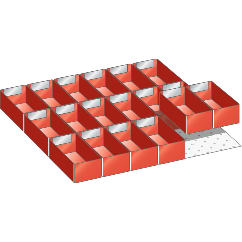 LISTA Set Einsatzkästen 27x27E, (BxT) 459x459mm, 18-teilig, für Fronthöhe 50mm Produktabbildung: LISTA Set Einsatzkästen 27x27E, (BxT) 459x459mm, 18-teilig, für Fronthöhe 50mm