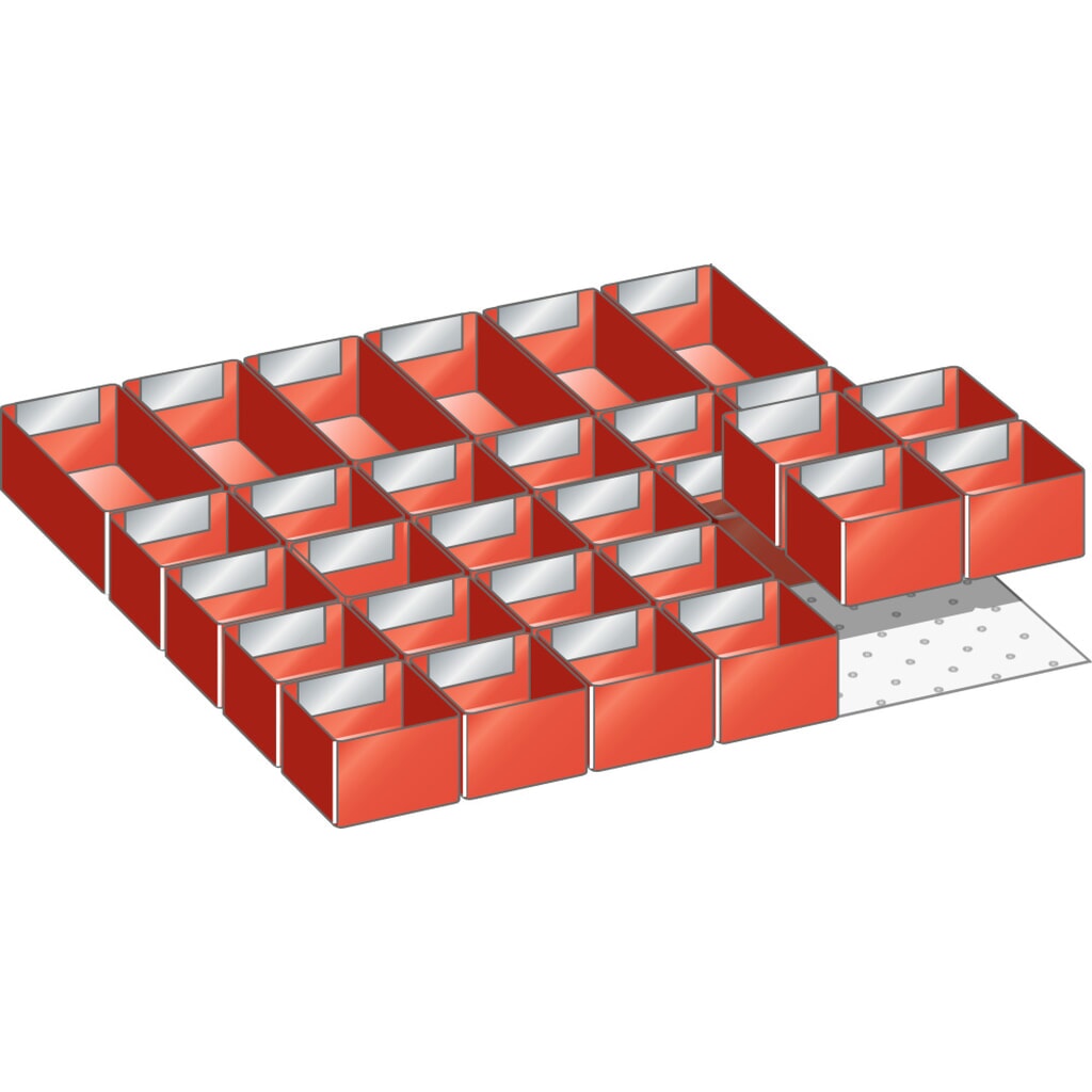 LISTA Set Einsatzkästen 27x27E, (BxT) 459x459mm, 30-teilig, für Fronthöhe 50mm Produktabbildung: LISTA Set Einsatzkästen 27x27E, (BxT) 459x459mm, 30-teilig, für Fronthöhe 50mm
