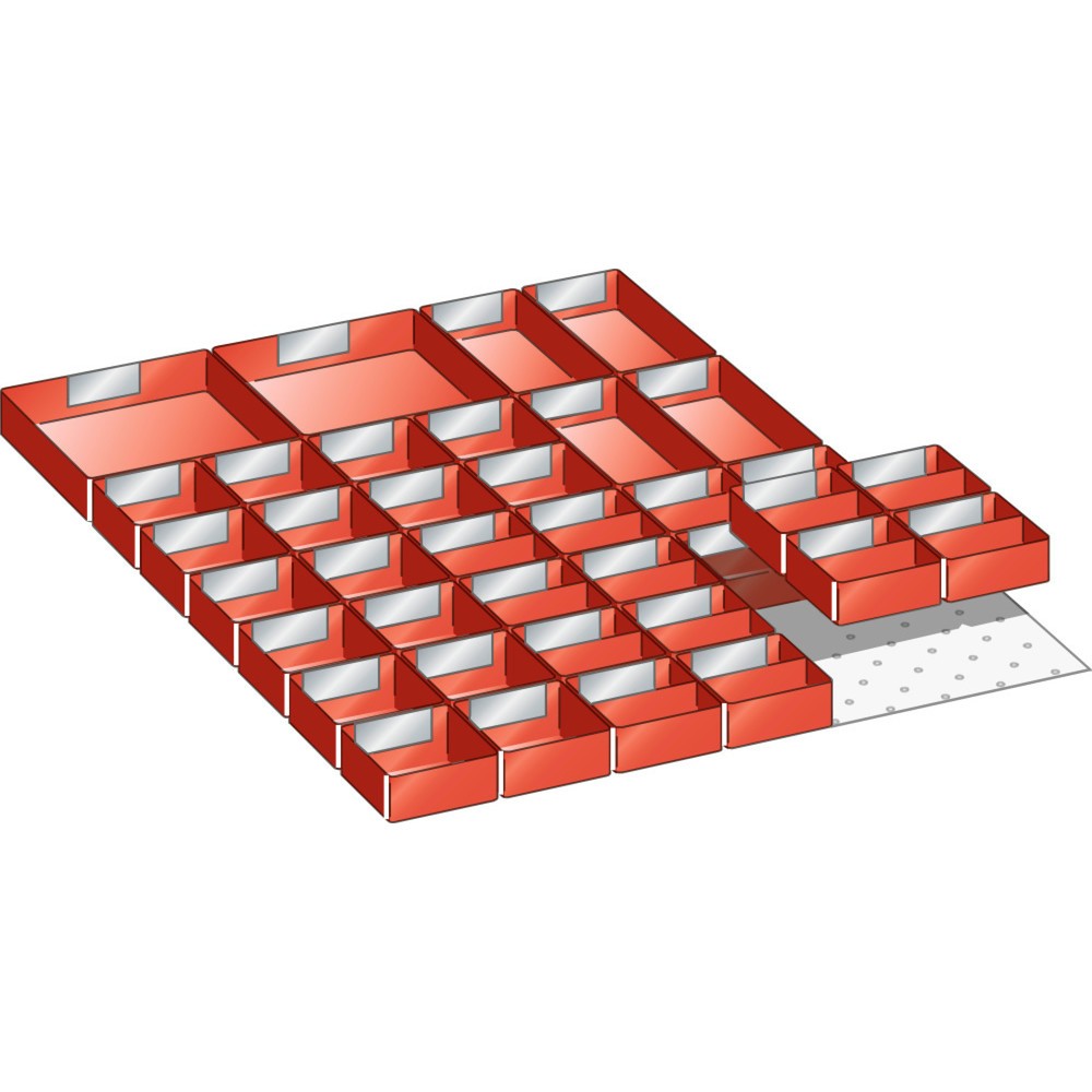 Produktabbildung: LISTA Set Einsatzkästen 27x36E, (BxTxFH) 459x612x50mm, 38-teilig