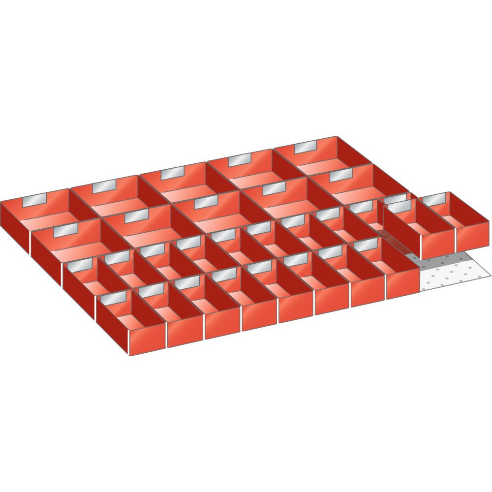 Produktabbildung: LISTA Set Einsatzkästen 45x36E, (BxT) 765x612mm, 30-teilig, für Fronthöhe 50mm