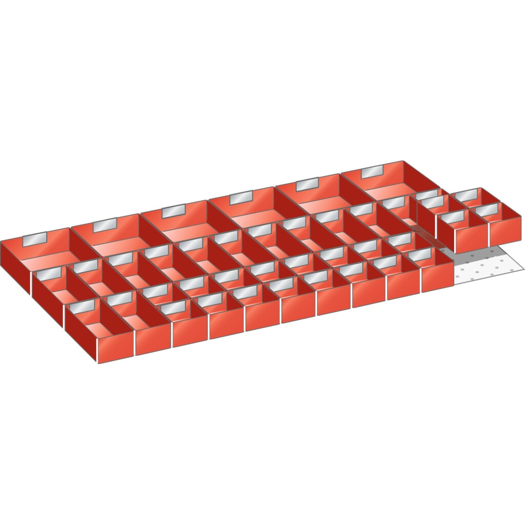 Produktabbildung: LISTA Set Einsatzkästen 54x27E, (BxT) 918x459mm, 22-teilig, für Fronthöhe 75mm