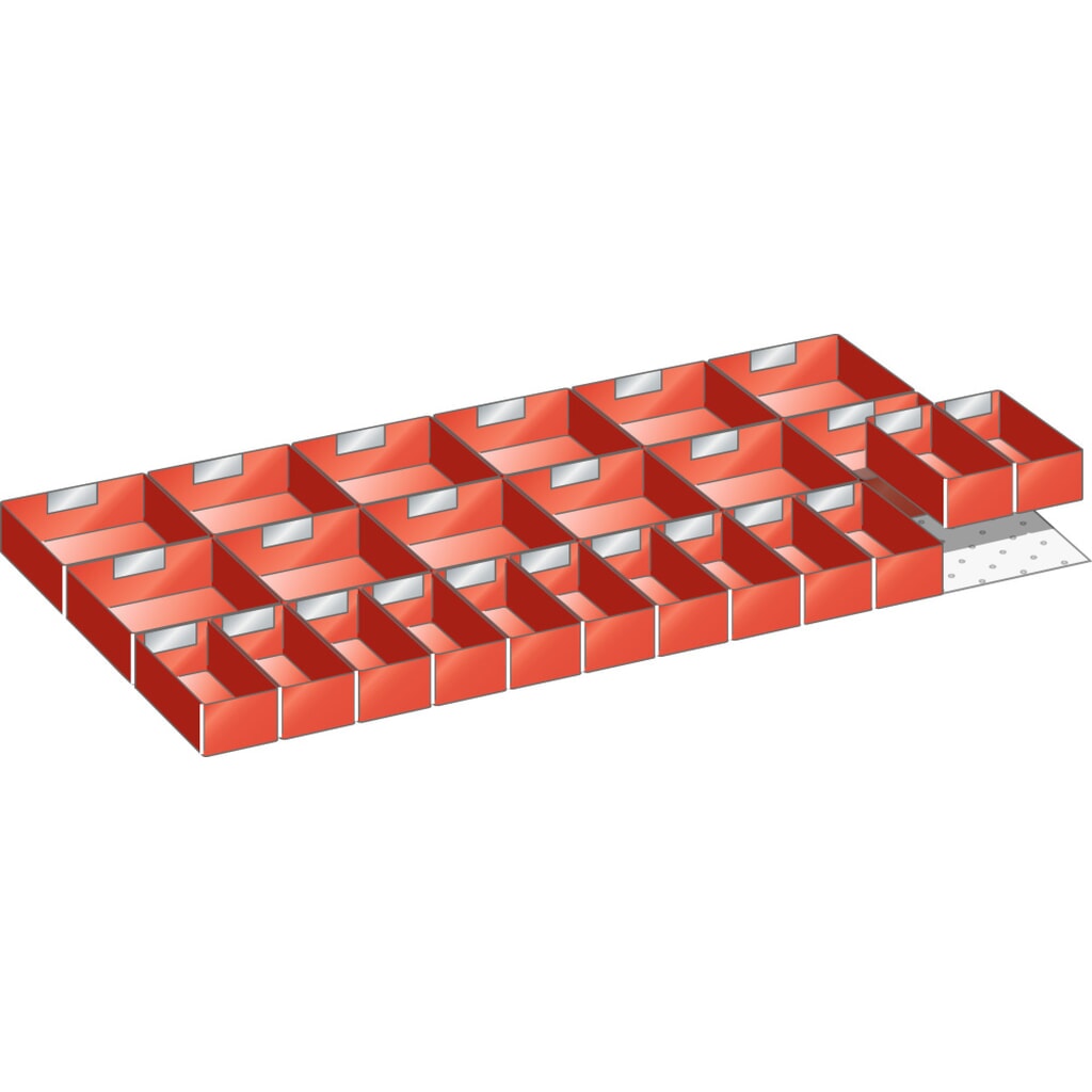 LISTA Set Einsatzkästen 54x27E, (BxT) 918x459mm, 24-teilig, für Fronthöhe 50mm Produktabbildung: LISTA Set Einsatzkästen 54x27E, (BxT) 918x459mm, 24-teilig, für Fronthöhe 50mm