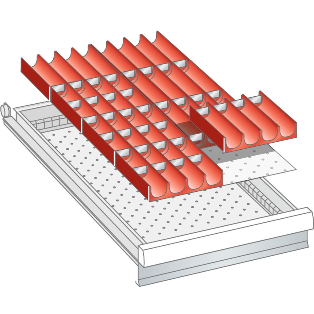 LISTA Set Mulden 18x36E, (BxTxFH) 306x612x50mm, 48-teilig Produktabbildung: LISTA Set Mulden 18x36E, (BxTxFH) 306x612x50mm, 48-teilig