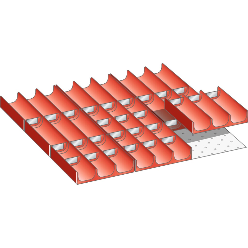 LISTA Set Mulden 27x27E, (BxTxFH) 459x459x50mm, 39-teilig Produktabbildung: LISTA Set Mulden 27x27E, (BxTxFH) 459x459x50mm, 39-teilig