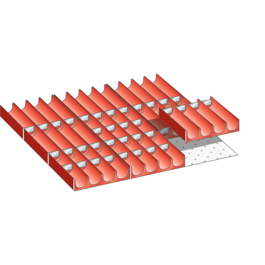 Produktabbildung: LISTA Set Mulden, (BxTxFH) 459x510x75mm, 49-teilig