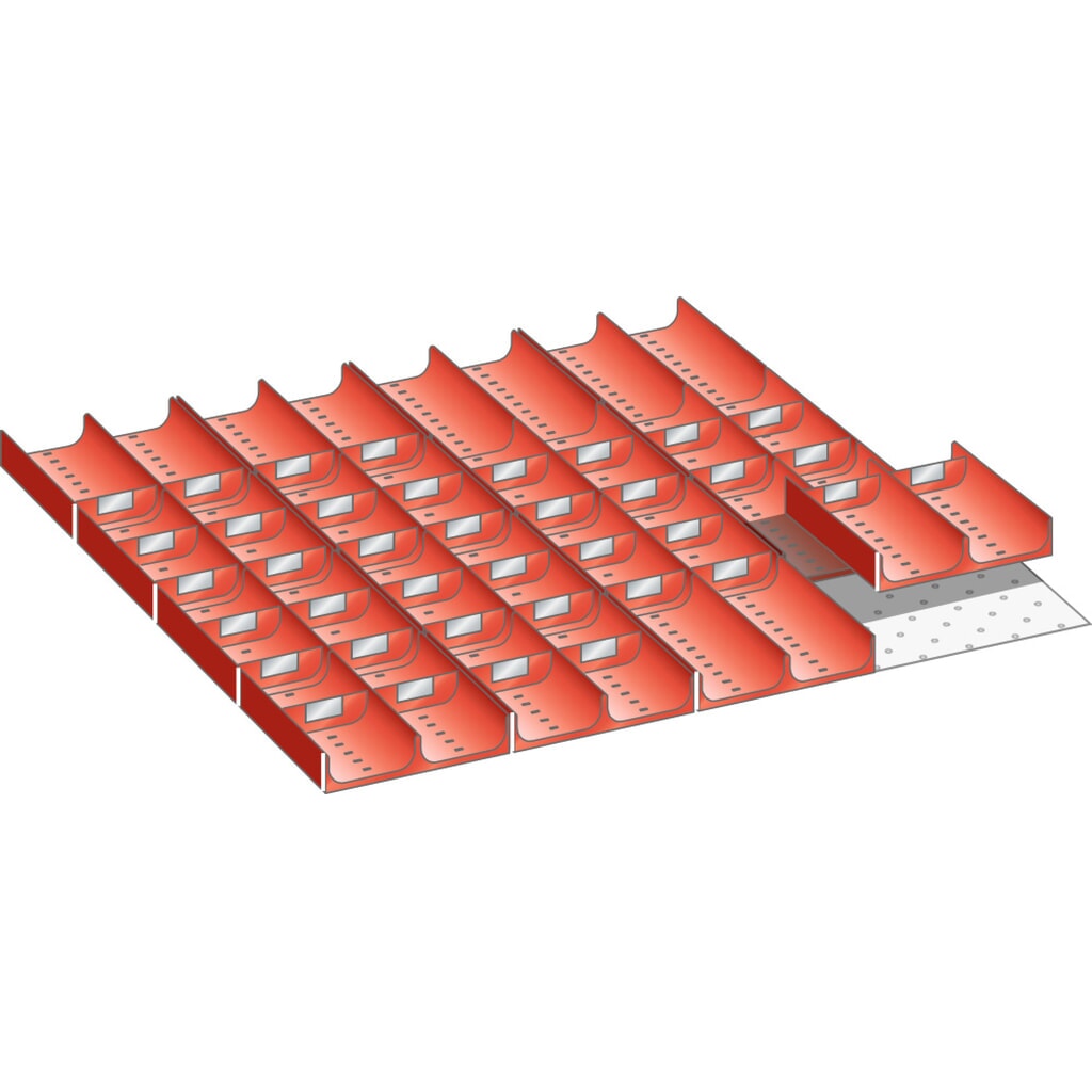 Produktabbildung: LISTA Set Mulden 36x36E, (BxTxFH) 612x612x50mm, 56-teilig