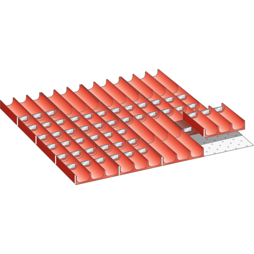 LISTA Set Mulden 36x36E, (BxTxFH) 612x612x50mm, 76-teilig Produktabbildung: LISTA Set Mulden 36x36E, (BxTxFH) 612x612x50mm, 76-teilig