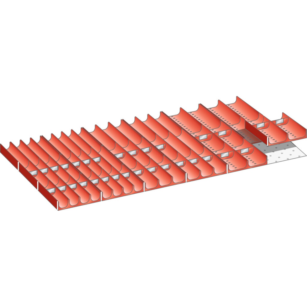 Produktabbildung: LISTA Set Mulden 54x27E, (BxTxFH) 918x459x75mm, 58-teilig