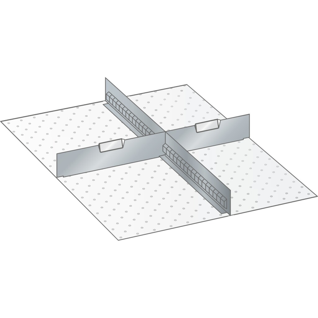 LISTA Set Schlitzwände und Trennbleche 27x36E, (BxT) 459x612mm, 1 Schlitzwand, 2 Trennbleche, für Fronthöhe 75mm Produktabbildung: LISTA Set Schlitzwände und Trennbleche 27x36E, (BxT) 459x612mm, 1 Schlitzwand, 2 Trennbleche, für Fronthöhe 75mm
